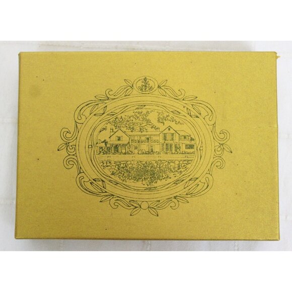 Vtg 1994 LJB Ranch House Texas Ornament Visions of Wildflowers Gold Porcelain - Picture 10 of 11